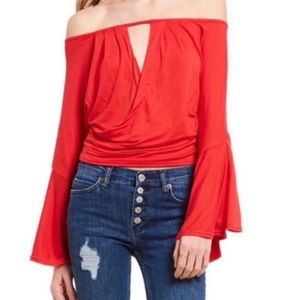 NWOT Free people Last time draped bell sleeve top